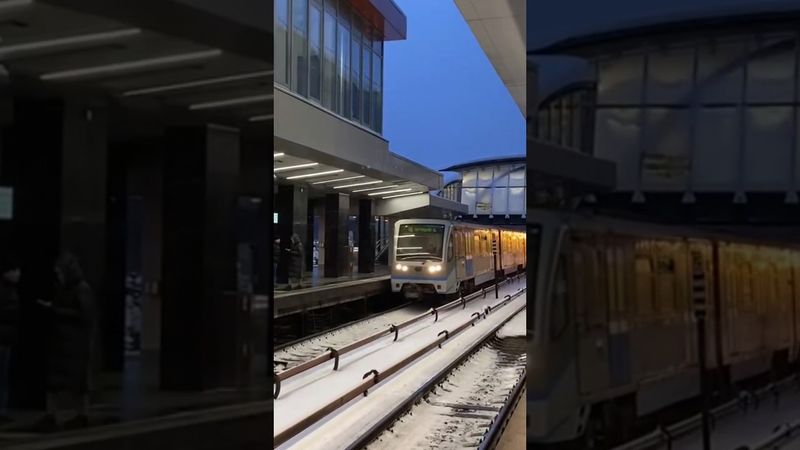 Поезд Русич прибытие на станцию Кунцевская #метро #москва #русич