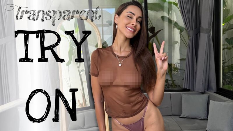 [4K] TRY ON HAUL | See - Through Styles | Transparent Tops | No Bra Look