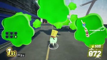 Sonic Racing CrossWorlds Gameplay - Urban Canyon/Cyberspace with SpongeBob SquarePants