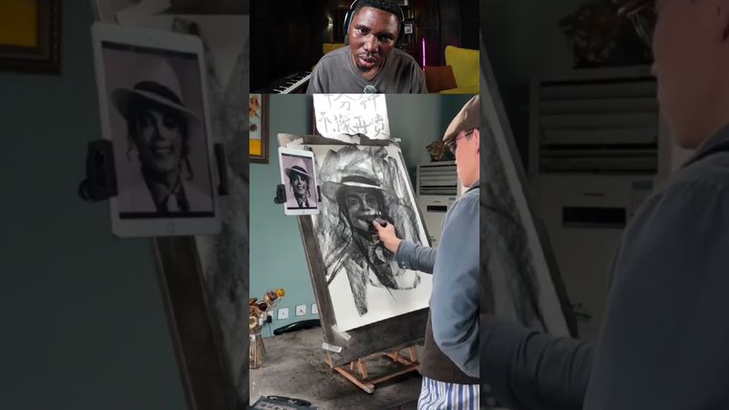 He Drew Michael Jackson… PERFECTLY 🖌️🕴🏾 Artist name: Max Zone 11 #Shorts #Arts