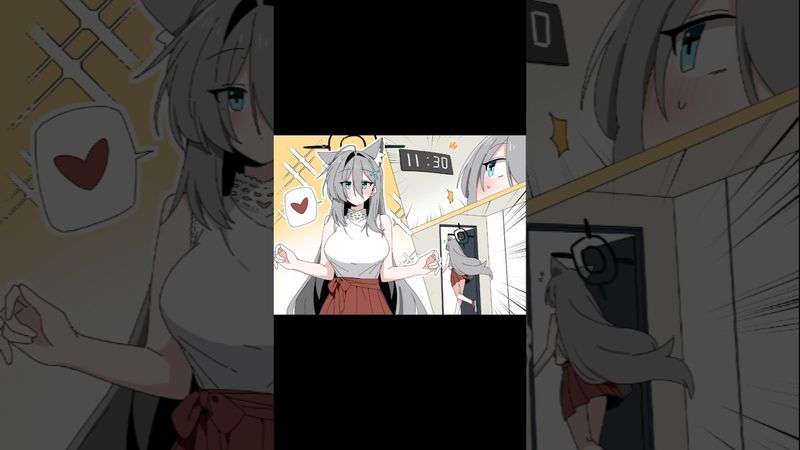 🤔💭  =  👺😱 #ブルースカイブルー #イラスト #bluearchiveglobal #カラフルピーチ #bluearchivememe