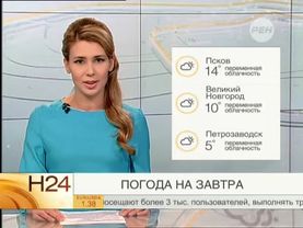 Александра Михайлова "Прогноз погоды- Новости 24" (22.04.2014)