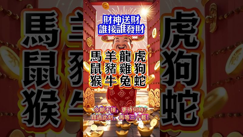 🔔 十二生肖迎財神 🔔  財神駕到，接到就是你的財運！