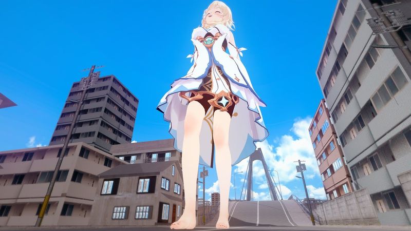 Lumine (Genshin Impact) - giantess growth