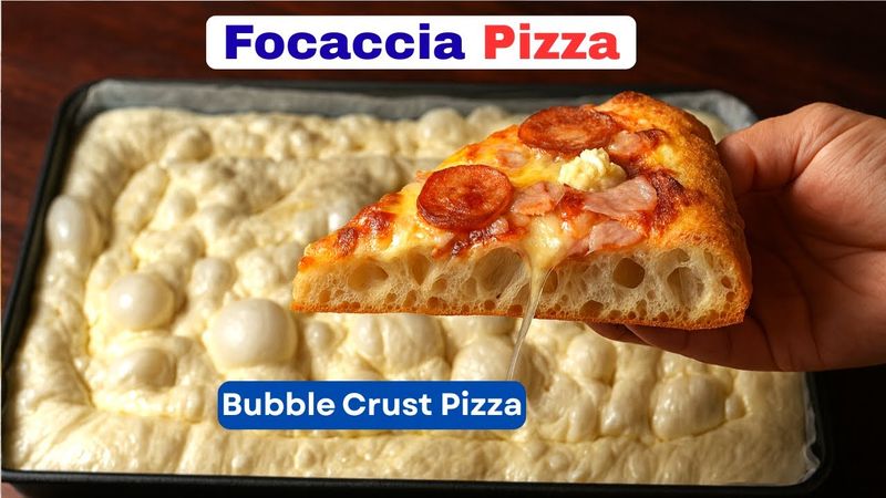 Stop Kneading!  Make This Big-Bubble Focaccia Pizza.