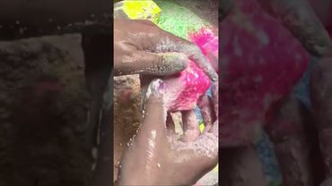 Colorful Chalk with Sifted Cornstarch 🩷