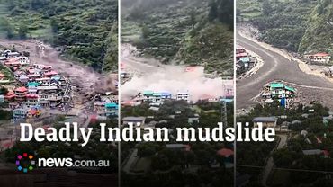Moment deady mudslide wipes out town in India