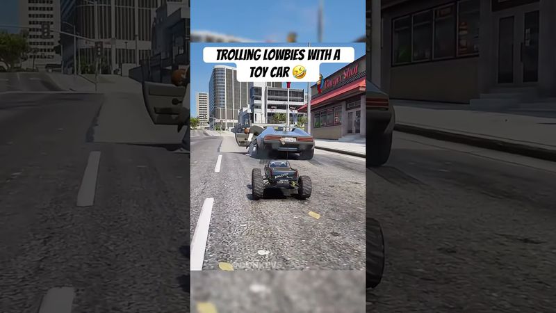 Trolling lowbies with a toy car #shorts #gta #gta5 #gtaviral