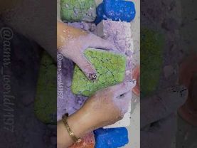Green Pasted Blocks #crushingtime #oddlysatisfying #satisfying #crunchycrumbles #relax #rainbowsoap