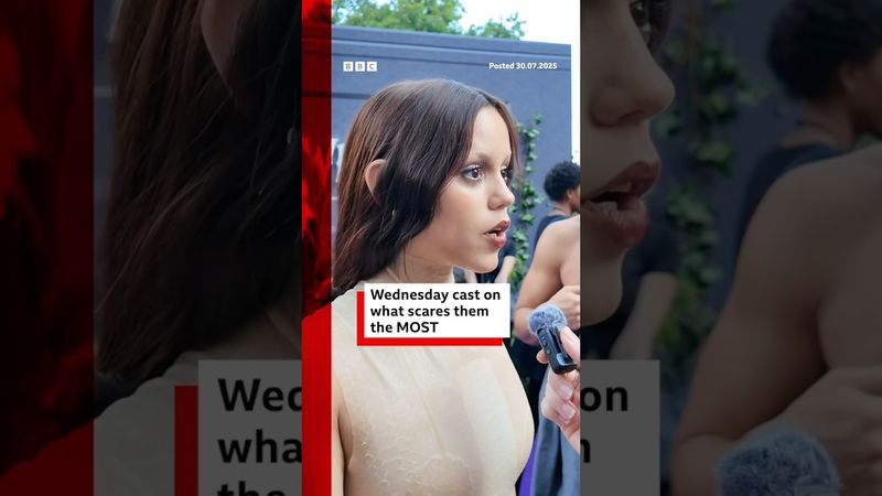 Wednesday cast on what scares them the most. #Wednesday #Netflix #BBCNews