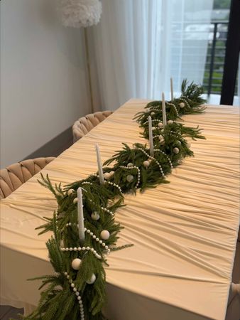 Рождественская гирлянда на стол с жемчужинами 🎄🤍 Как вам такая идея? ...