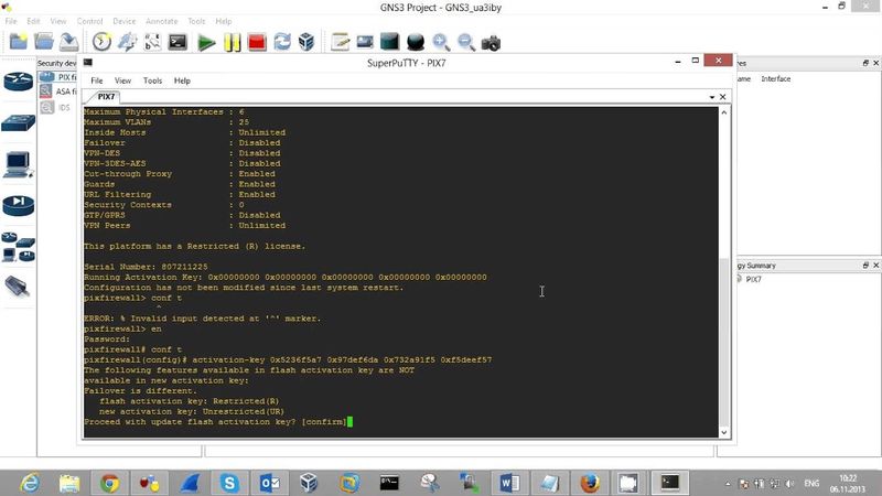 Видео уроки cisco. Запускаем PIX Firewall в GNS3