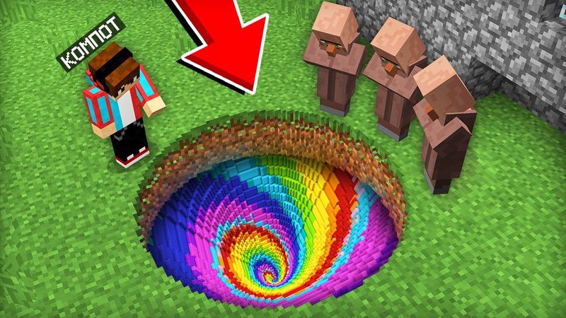 ОТКУДА У НАС В ДЕРЕВНЕ ЭТА РАДУЖНАЯ ЯМА В МАЙНКРАФТ | Компот Minecraft