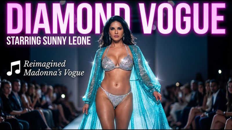 Diamond Vogue: Sunny Leone's Iconic Runway Walk (Madonna Reimagined) | 4K Music Video