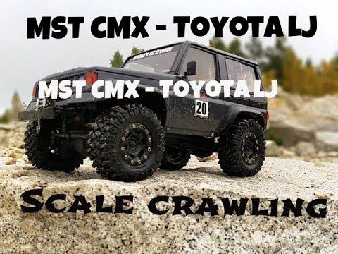 MST CMX - Loops Model Toyota LJ scale rock crawling on stone quarry