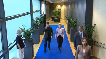 Ursula von der Leyen meets with Volodymyr Zelensky in Brussels | AFP