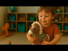 اسب کوچولوی قلاب بافی 🐎🧶 ، قسمت چهارم مونتاژ سر و بافت گوش و یال.