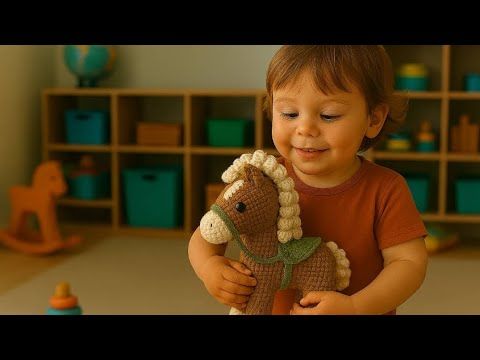 اسب کوچولوی قلاب بافی 🐎🧶 ، قسمت چهارم مونتاژ سر و بافت گوش و یال.