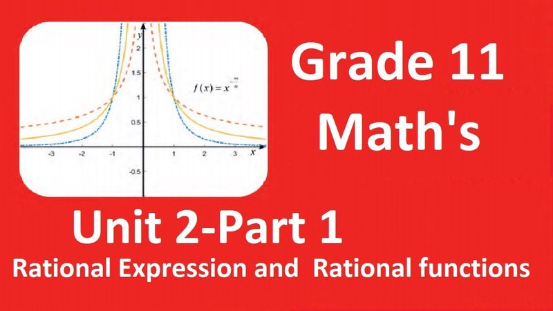 Grade 11 Math's Unit 2  Part 1  Rational Expression and Rational functions  | New Curriculum