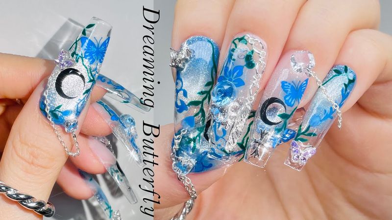 Butterfly’s Dream Nails 🦋 DIY Tutorial + MelodySusie Lamp & Drill Unboxing ｜ASMR