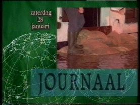 BRTN TV1: continuity + fragm. Journaal: watersnood (28 januari 1995)