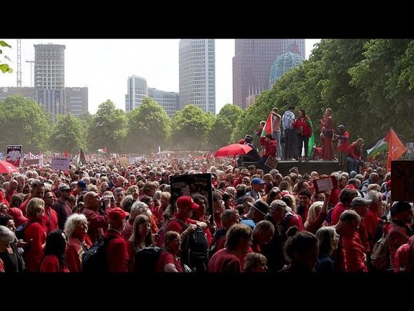 Tens of thousands protest in The Hague to demand Dutch government action on Gaza war