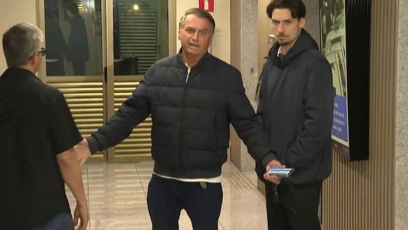 'You know I can't talk': Brazil's ex-president Bolsonaro arrives at Liberal Party HQ | AFP