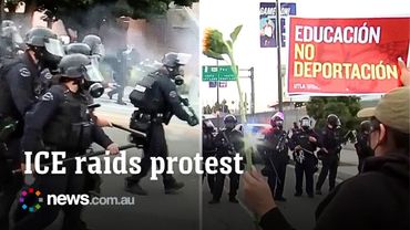 ICE raids lead to violent protests in downtown LA