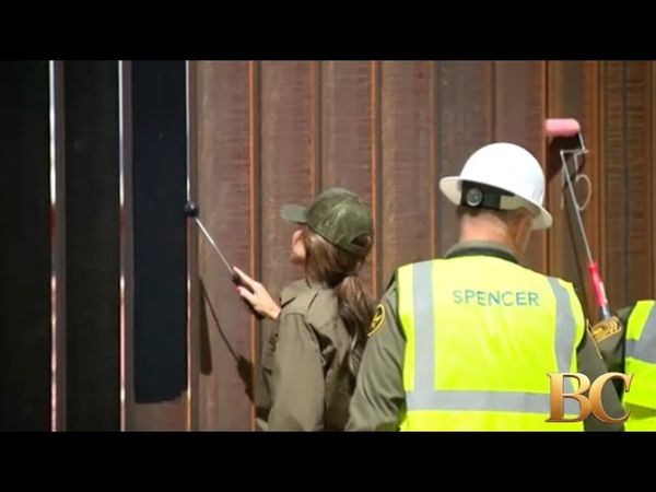 DHS Secretary Noem says entire southern border wall will be painted black