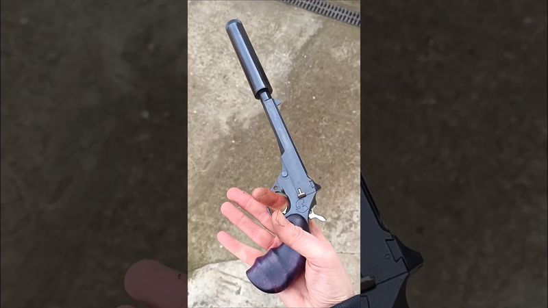 Самодельный пистолет под Флобер 4 мм V 3.0 баклажан