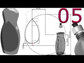 5-Project 55| Detergent Bottle 1|SolidWorks Tutorial: split front surface (style spline, fit spline)