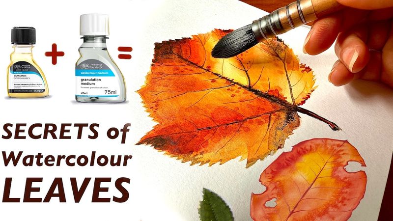 Buka 13 Teknik Melukis Daun yang MEMUKAU 🍁 TUTORIAL CAT AIR untuk pemula + Ulasan Kuas Meeden