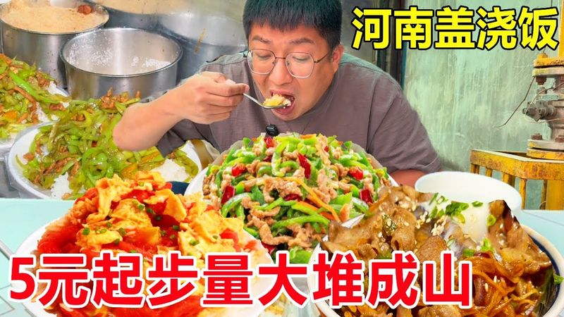 河南城中村现炒盖浇饭，5元起步量大菜都堆成山，震惊所有外地人！#麦总去哪吃