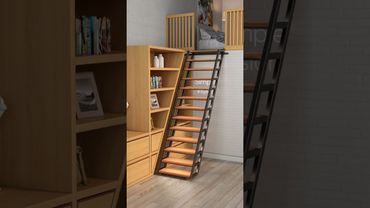 Folding attic ladder project. Stairs hidden in a closet #interior #diningtabledesign #home