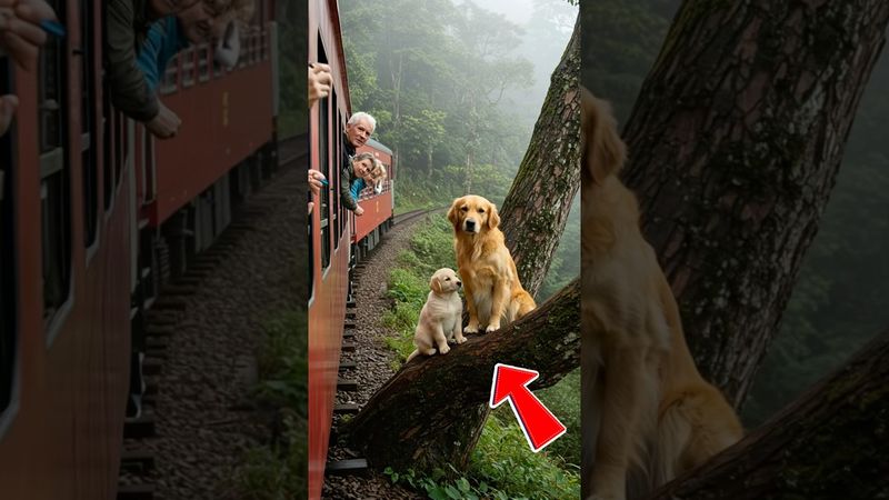 Golden Retriever Mom and Puppy Save a Train #dog #goldenretriever #rescue #animals