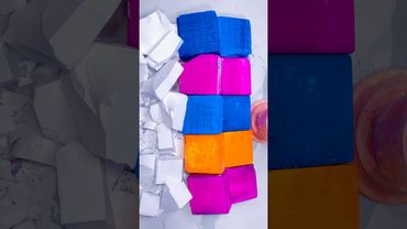 Fresh dyed Blocks #crushingtime #oddlysatisfying #relax #rainbowsoap #satisfying #satisfying