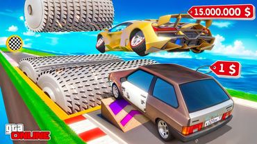 СМОЖЕТ ЛИ ДЕШЕВАЯ И ДОРОГАЯ ТАЧКА ПЕРЕПРЫГНУТЬ ОГРОМНУЮ МЯСОРУБКУ В GTA 5? ЭКСПЕРИМЕНТЫ ГТА 5