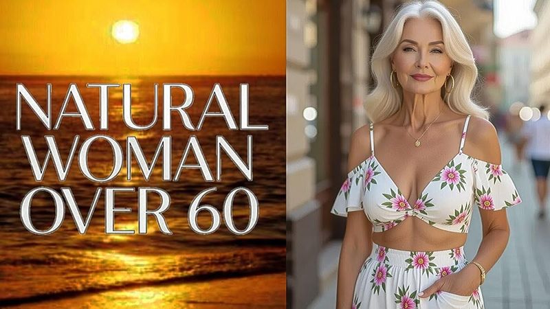 Natural Older Woman Over 50 | Elegant White Floral Jumpsuit for Everyday City Style