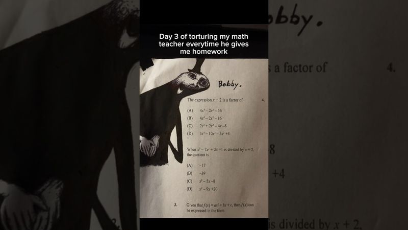 day 3 of torturing my math teacher everytime she gives me homework #art #horror #drawing #shorts