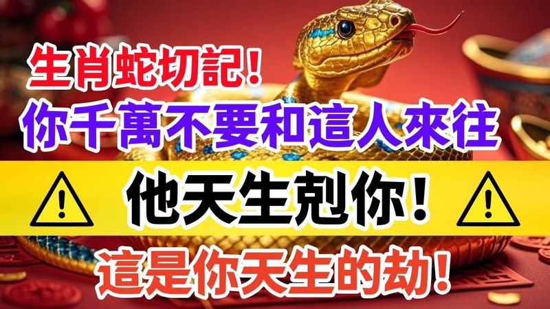 生肖蛇切記！你千萬不要和這人來往，他天生剋你！這是你天生的劫！#生肖  #運勢  #玄學 #風水