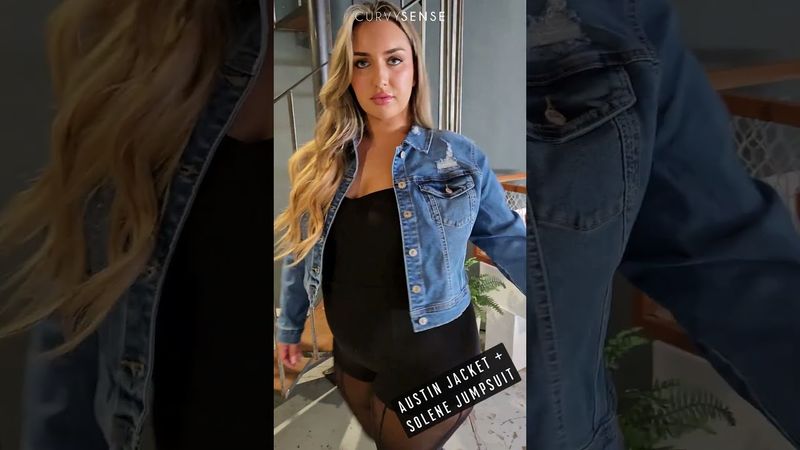 Curvy Sense - Solene Jumpsuit + Austin Denim Jacket #plussize #plussizeclothing
