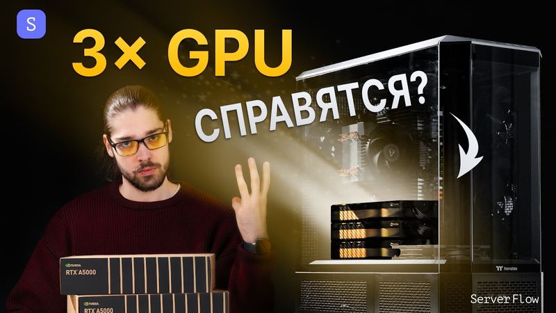 Рабочая станция 3 GPU? ИИ, CAD, Blender и даже игры. Проверили все!