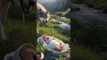 A fat orange cat saved a cute baby from being attacked by a wolf. #shorts #cat #catlover