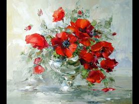 Как рисовать Маки маслом.  Получите 50 уроков в описании ролика.