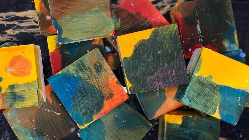 Sped Up- Multi-toned Dyed Blocks ~ Oddly Satisfying | ASMY GYM CHALK