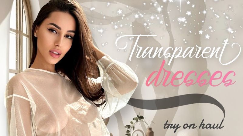 [4K] Carla Marini’s Trendy Transparent Fashion Try-On - Chic & Modern Styles!