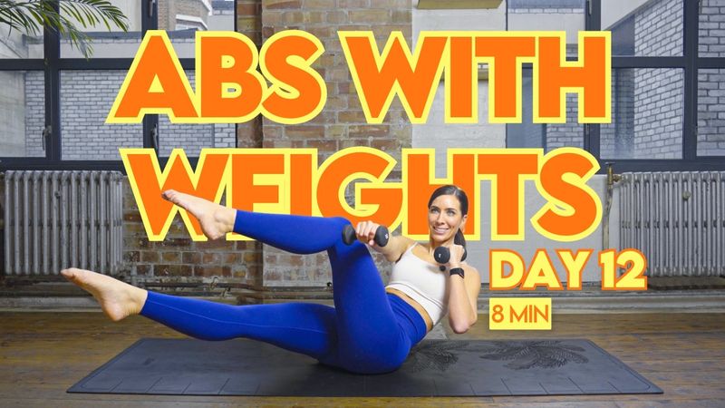 Day 12 | FREE Abs & Fat Burn Challenge | 8 Min Weighted Abs with Lilly Sabri 🔥