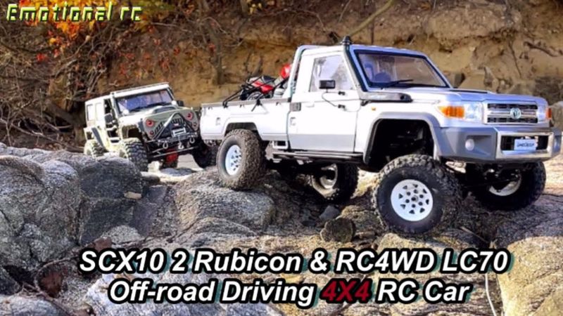 Axial SCX10 2 Wrangler Rubicon | RC4WD LC70(TF2 LWB) Off-road Driving 4X4 RC Car