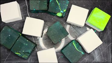 Dyed Green Chalk with Plain Chalk