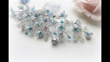 гребень для волос из проволоки и витраль  Comb hair handmade  Haare kämmen